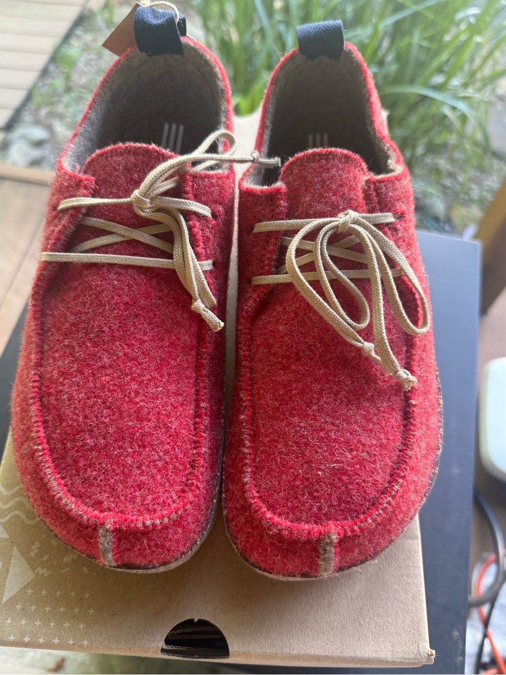 Artisanal Red Felt Clog Sneakers - ASPORTUGUESAS - Picture 5 of 8